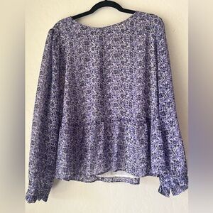 LOFT Purple Floral Blouse